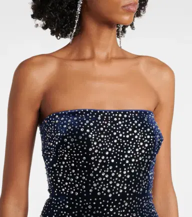 Alex Perry Embellished velvet midi dress | Thumbnail 4 Alex Perry Embellished velvet midi dress | Thumbnail 4