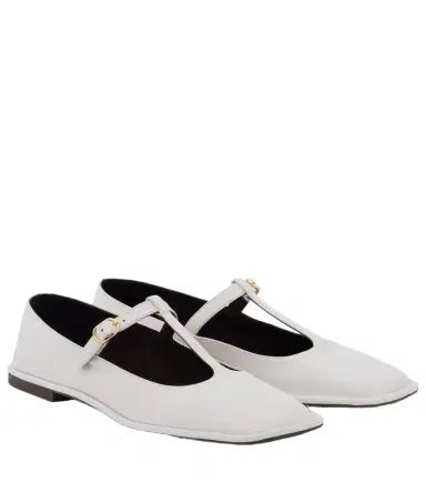 The Row Square T-Strap leather ballet flats | Thumbnail 1 The Row Square T-Strap leather ballet flats | Thumbnail 1