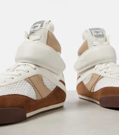 Chloé Chloé Chloé Kick leather-trimmed high-top sneakers | Thumbnail 2 Chloé Chloé Chloé Kick leather-trimmed high-top sneakers | Thumbnail 2