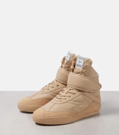 Chloé Chloé Kick suede-trimmed leather high-top sneakers | Thumbnail 3 Chloé Chloé Kick suede-trimmed leather high-top sneakers | Thumbnail 3