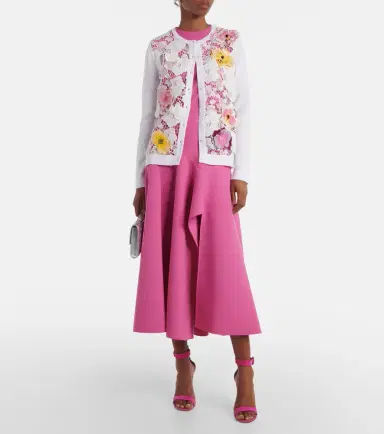 Oscar de la Renta Floral-appliqué cotton-blend cardigan | Thumbnail 5 Oscar de la Renta Floral-appliqué cotton-blend cardigan | Thumbnail 5