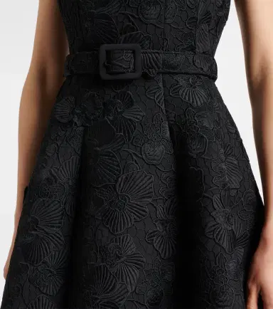 Oscar de la Renta Orchid embroidered guipure lace midi dress | Thumbnail 3 Oscar de la Renta Orchid embroidered guipure lace midi dress | Thumbnail 3