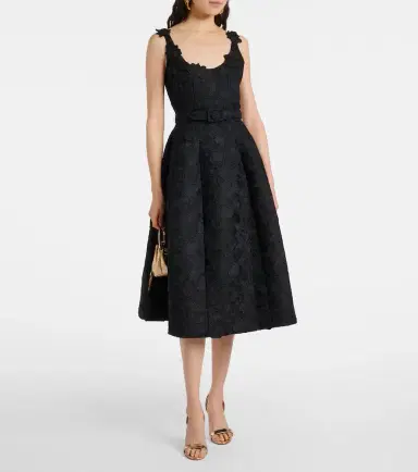 Oscar de la Renta Orchid embroidered guipure lace midi dress | Thumbnail 5 Oscar de la Renta Orchid embroidered guipure lace midi dress | Thumbnail 5