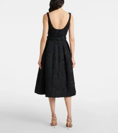 Oscar de la Renta Orchid embroidered guipure lace midi dress | Thumbnail 6 Oscar de la Renta Orchid embroidered guipure lace midi dress | Thumbnail 6