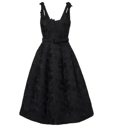 Oscar de la Renta Orchid embroidered guipure lace midi dress | Thumbnail 1 Oscar de la Renta Orchid embroidered guipure lace midi dress | Thumbnail 1