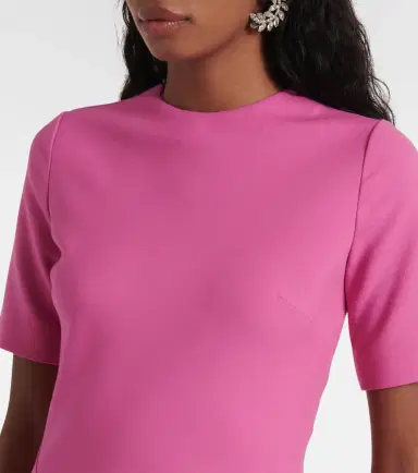 Oscar de la Renta Draped wool-blend midi dress | Thumbnail 2 Oscar de la Renta Draped wool-blend midi dress | Thumbnail 2