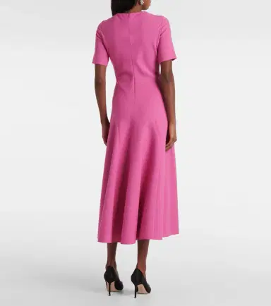 Oscar de la Renta Draped wool-blend midi dress | Thumbnail 3 Oscar de la Renta Draped wool-blend midi dress | Thumbnail 3