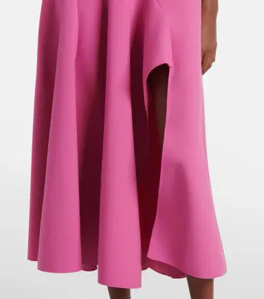 Oscar de la Renta Draped wool-blend midi dress | Thumbnail 4 Oscar de la Renta Draped wool-blend midi dress | Thumbnail 4