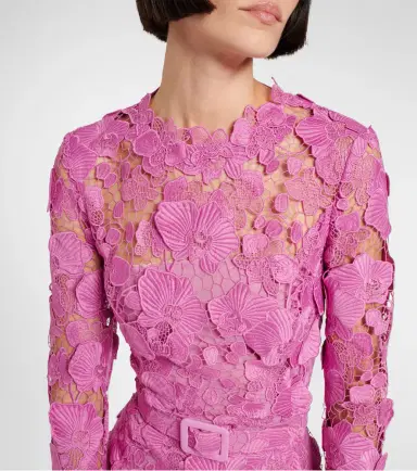 Oscar de la Renta Floral lace minidress | Thumbnail 2 Oscar de la Renta Floral lace minidress | Thumbnail 2
