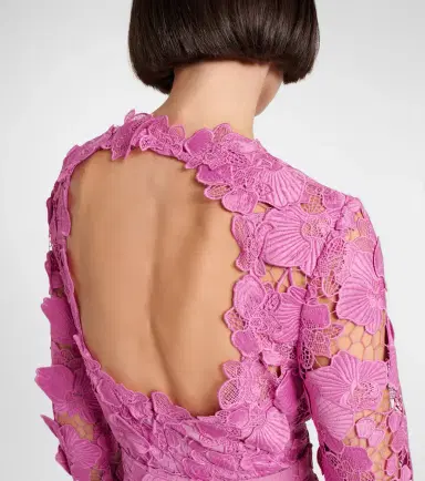 Oscar de la Renta Floral lace minidress | Thumbnail 3 Oscar de la Renta Floral lace minidress | Thumbnail 3