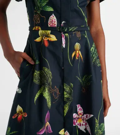 Oscar de la Renta Floral cotton-blend midi dress | Thumbnail 4 Oscar de la Renta Floral cotton-blend midi dress | Thumbnail 4