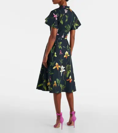 Oscar de la Renta Floral cotton-blend midi dress | Thumbnail 5 Oscar de la Renta Floral cotton-blend midi dress | Thumbnail 5