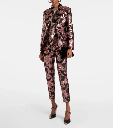 Etro Semi-sheer tie-neck lamé blouse | Thumbnail 3 Etro Semi-sheer tie-neck lamé blouse | Thumbnail 3