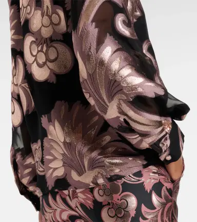 Etro Semi-sheer tie-neck lamé blouse | Thumbnail 4 Etro Semi-sheer tie-neck lamé blouse | Thumbnail 4