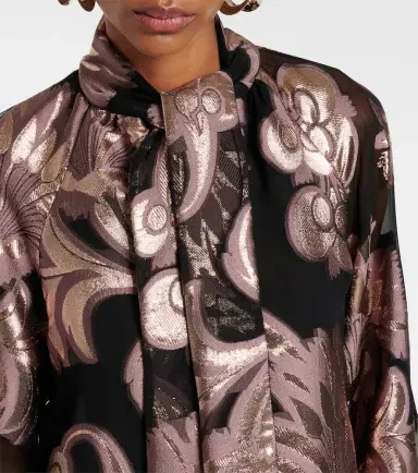 Etro Semi-sheer tie-neck lamé blouse | Thumbnail 5 Etro Semi-sheer tie-neck lamé blouse | Thumbnail 5