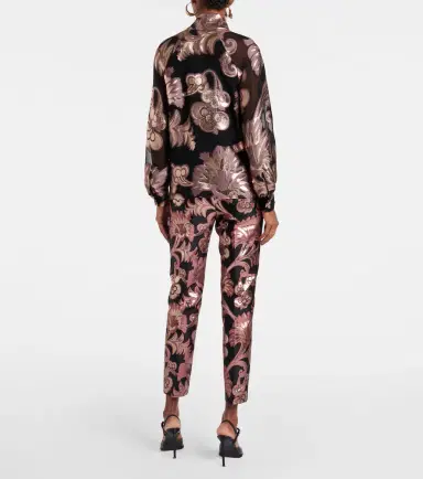 Etro Semi-sheer tie-neck lamé blouse | Thumbnail 6 Etro Semi-sheer tie-neck lamé blouse | Thumbnail 6