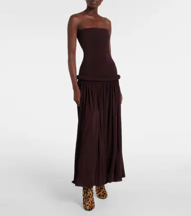 Alaia Alaïa Strapless gathered jersey maxi dress | Thumbnail 2 Alaia Alaïa Strapless gathered jersey maxi dress | Thumbnail 2