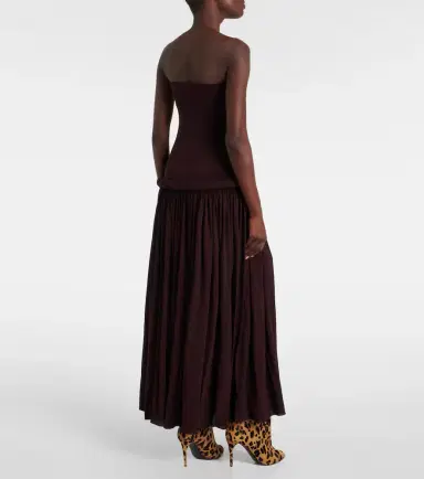 Alaia Alaïa Strapless gathered jersey maxi dress | Thumbnail 3 Alaia Alaïa Strapless gathered jersey maxi dress | Thumbnail 3