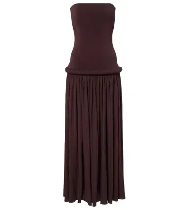 Alaia Alaïa Strapless gathered jersey maxi dress | Thumbnail 1 Alaia Alaïa Strapless gathered jersey maxi dress | Thumbnail 1