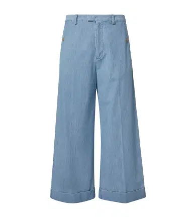 Valentino Cropped wide-leg denim pants | Thumbnail 1 Valentino Cropped wide-leg denim pants | Thumbnail 1