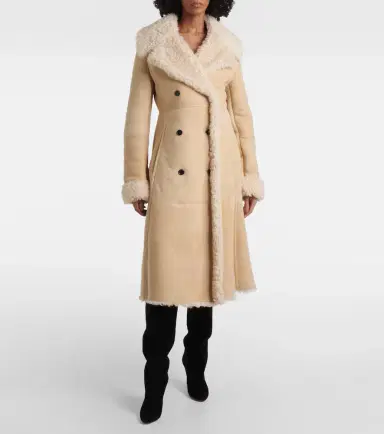 Alaïa Alaïa Shearling-trimmed suede coat | Thumbnail 2 Alaïa Alaïa Shearling-trimmed suede coat | Thumbnail 2