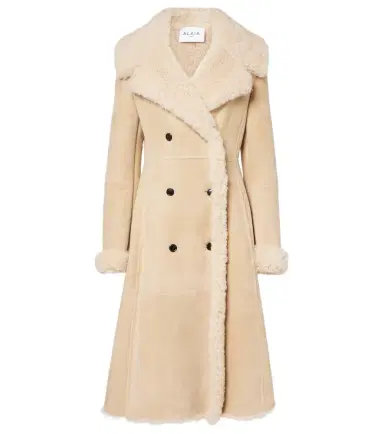Alaïa Alaïa Shearling-trimmed suede coat | Thumbnail 1 Alaïa Alaïa Shearling-trimmed suede coat | Thumbnail 1