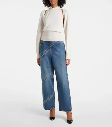 Alaïa Alaïa Zip-up wide-leg jeans | Thumbnail 2 Alaïa Alaïa Zip-up wide-leg jeans | Thumbnail 2