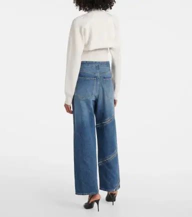 Alaïa Alaïa Zip-up wide-leg jeans | Thumbnail 3 Alaïa Alaïa Zip-up wide-leg jeans | Thumbnail 3