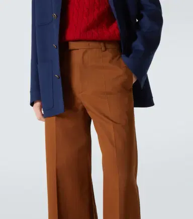 Valentino Cropped cotton gabardine wide-leg pants | Thumbnail 4 Valentino Cropped cotton gabardine wide-leg pants | Thumbnail 4