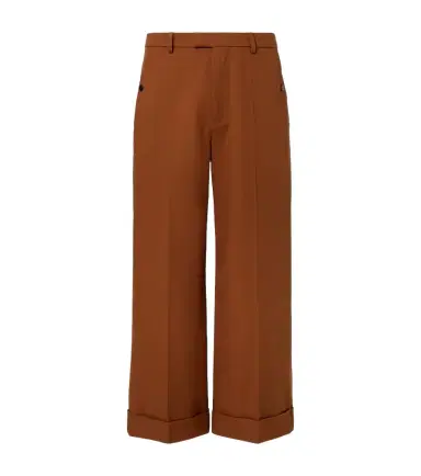 Valentino Cropped cotton gabardine wide-leg pants | Thumbnail 1 Valentino Cropped cotton gabardine wide-leg pants | Thumbnail 1
