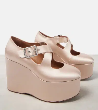 Alaïa Alaïa 110 satin platform wedges | Thumbnail 2 Alaïa Alaïa 110 satin platform wedges | Thumbnail 2
