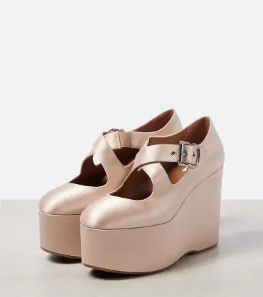 Alaïa Alaïa 110 satin platform wedges | Thumbnail 3 Alaïa Alaïa 110 satin platform wedges | Thumbnail 3