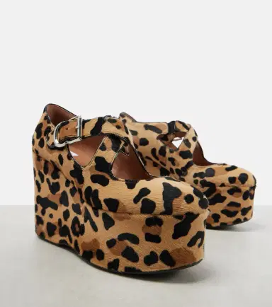 Alaïa Alaïa Criss Cross leopard-print calf hair wedges | Thumbnail 2 Alaïa Alaïa Criss Cross leopard-print calf hair wedges | Thumbnail 2