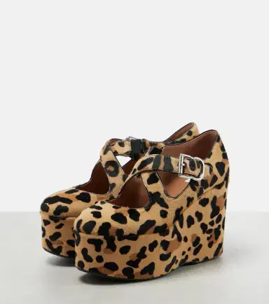 Alaïa Alaïa Criss Cross leopard-print calf hair wedges | Thumbnail 3 Alaïa Alaïa Criss Cross leopard-print calf hair wedges | Thumbnail 3