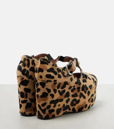 Alaïa Alaïa Criss Cross leopard-print calf hair wedges | Thumbnail 4 Alaïa Alaïa Criss Cross leopard-print calf hair wedges | Thumbnail 4