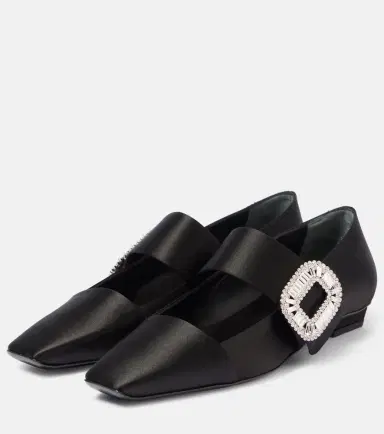 Roger Vivier Belle Vivier embellished satin flats | Thumbnail 3 Roger Vivier Belle Vivier embellished satin flats | Thumbnail 3