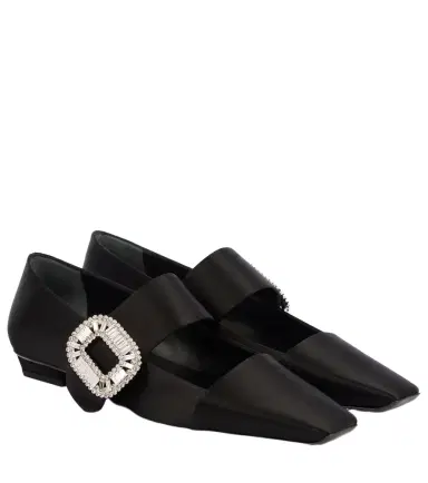Roger Vivier Belle Vivier embellished satin flats | Thumbnail 1 Roger Vivier Belle Vivier embellished satin flats | Thumbnail 1