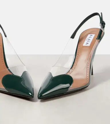 Alaïa Alaïa Le Caur 90 patent leather and PU slingback pumps | Thumbnail 2 Alaïa Alaïa Le Caur 90 patent leather and PU slingback pumps | Thumbnail 2