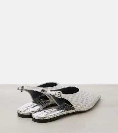 Alaia Alaïa Art Deco mirrored leather slingback flats | Thumbnail 3 Alaia Alaïa Art Deco mirrored leather slingback flats | Thumbnail 3