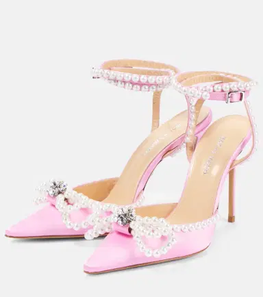 Mach & Mach Double Bow 110 embellished satin pumps | Thumbnail 3 Mach & Mach Double Bow 110 embellished satin pumps | Thumbnail 3