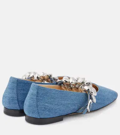 Mach & Mach Puffy Heart denim Mary Jane flats | Thumbnail 4 Mach & Mach Puffy Heart denim Mary Jane flats | Thumbnail 4