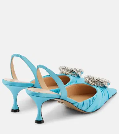 Mach & Mach Galaxy 65 satin slingback pumps | Thumbnail 5 Mach & Mach Galaxy 65 satin slingback pumps | Thumbnail 5