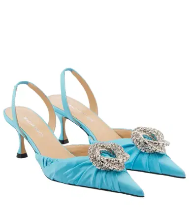 Mach & Mach Galaxy 65 satin slingback pumps | Thumbnail 1 Mach & Mach Galaxy 65 satin slingback pumps | Thumbnail 1