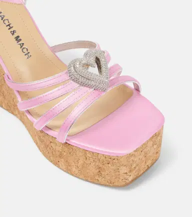 Mach & Mach Double Heart satin sandals | Thumbnail 4 Mach & Mach Double Heart satin sandals | Thumbnail 4