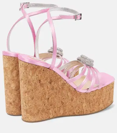 Mach & Mach Double Heart satin sandals | Thumbnail 5 Mach & Mach Double Heart satin sandals | Thumbnail 5