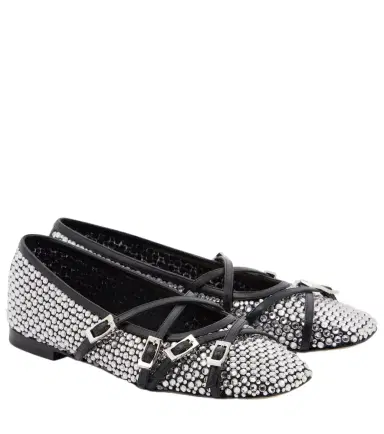 Mach & Mach Crystal-embellished mesh ballet flats | Thumbnail 1 Mach & Mach Crystal-embellished mesh ballet flats | Thumbnail 1