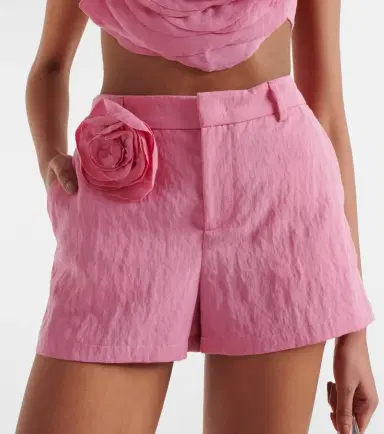 Blumarine Floral-appliqué gabardine shorts | Thumbnail 3 Blumarine Floral-appliqué gabardine shorts | Thumbnail 3