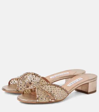 Aquazzura Crystal Love 35 embellished tulle mules | Thumbnail 2 Aquazzura Crystal Love 35 embellished tulle mules | Thumbnail 2