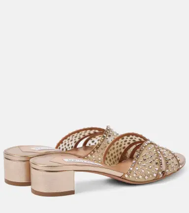 Aquazzura Crystal Love 35 embellished tulle mules | Thumbnail 4 Aquazzura Crystal Love 35 embellished tulle mules | Thumbnail 4