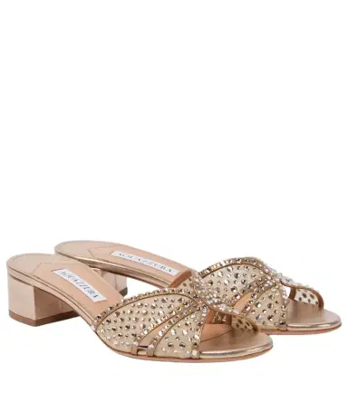 Aquazzura Crystal Love 35 embellished tulle mules | Thumbnail 1 Aquazzura Crystal Love 35 embellished tulle mules | Thumbnail 1
